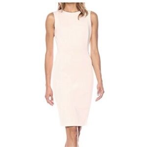 Calvin Klein Blush Pink Sleeveless Stretch Crepe Sheath Dress Size 4